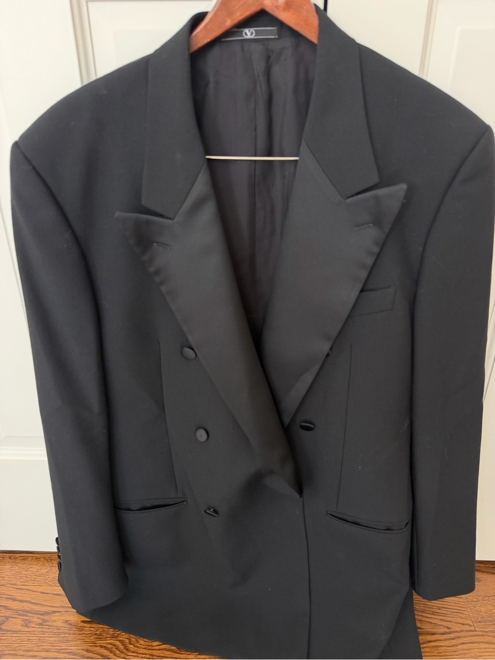 Valentino Men's Black Double-Breasted Tuxedo 2 pc Suit - 42L